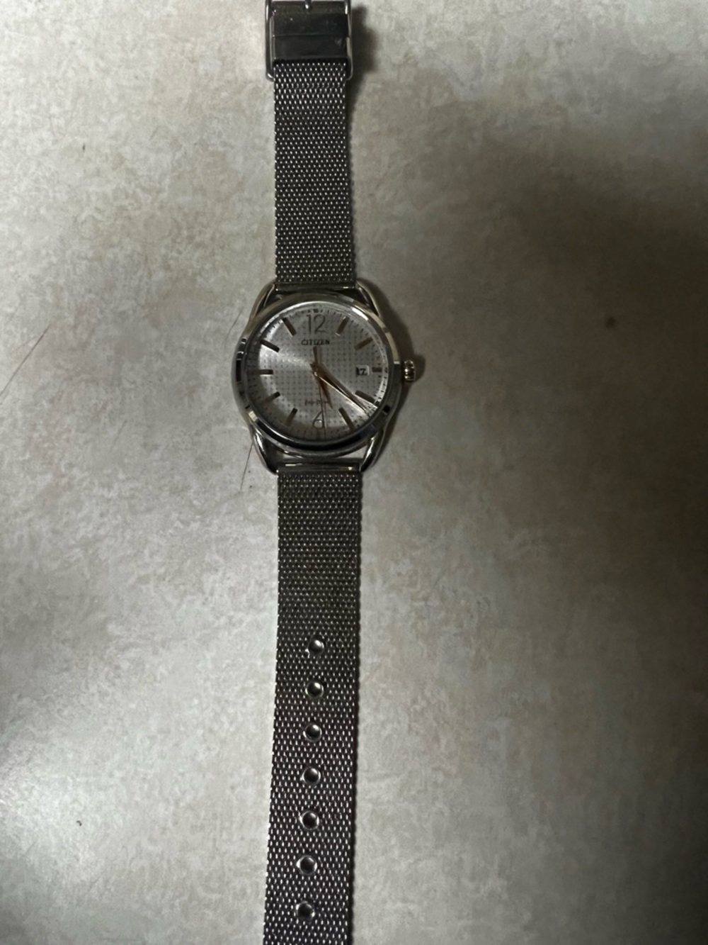 Citizen Silver Mesh Band Watch with Pale Silver Dial